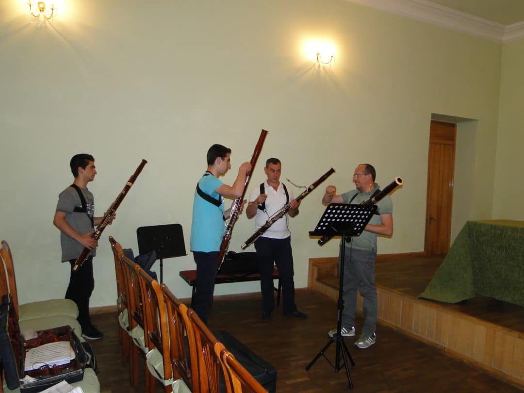 Armen Sepetchyan, Erik Arakelyan with professors Andranik Kocharyan and Giuseppe Ciabocchi day 3