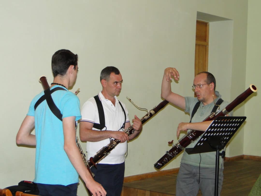 Erik Arakelyan with professors Andranik Kocharyan and Giuseppe Ciabocchi day 3